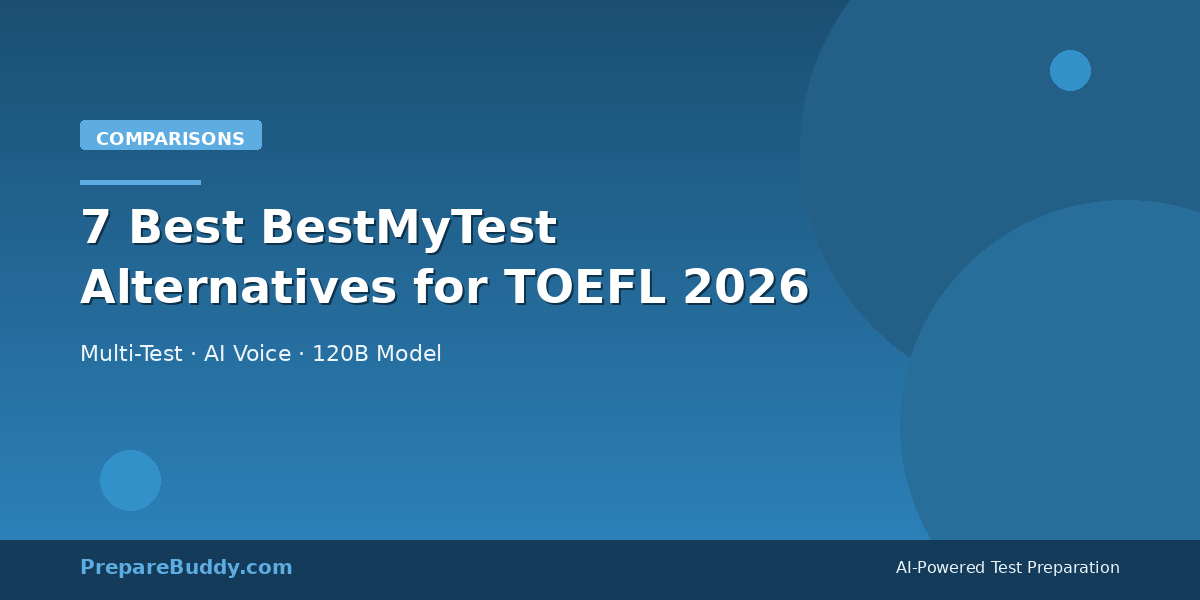 BestMyTest alternatives 2026 TOEFL prep platform comparison with PrepareBuddy