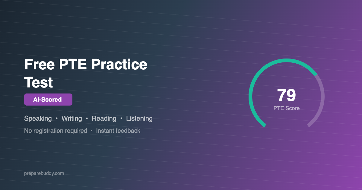 Free PTE Practice Test: AI Scored 2026