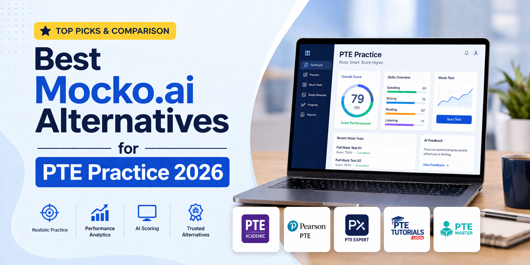 Best Mocko.ai Alternatives for PTE Practice in 2026 — comparison