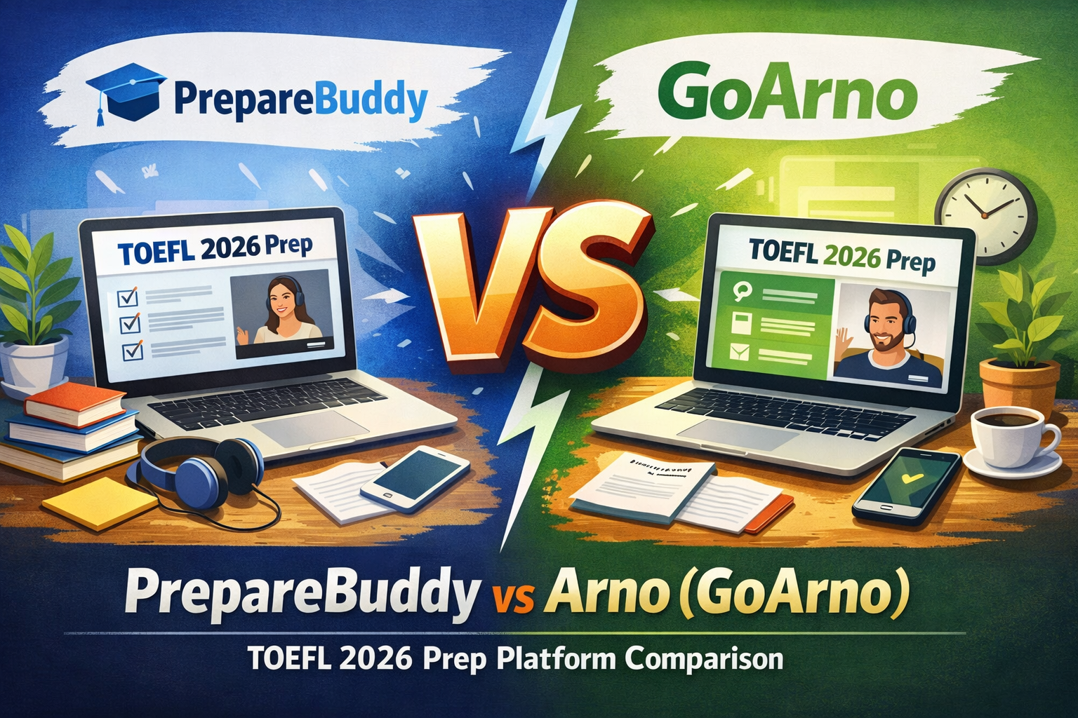 PrepareBuddy vs Arno GoArno TOEFL 2026 comparison feature matrix